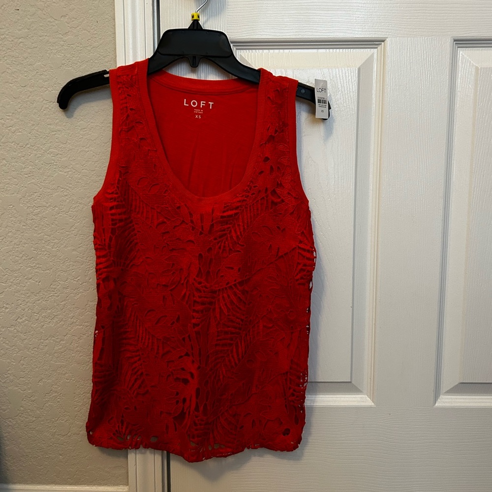 07. Orange lace Loft top